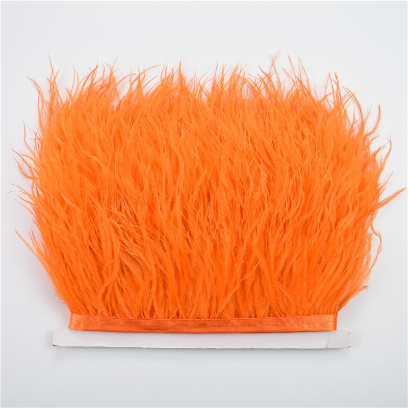 8-10cm Ostrich Feather Trims for Needlework and Handicraft Black Plume Skirt Decoration Natural Feathers Ribbon Fringe