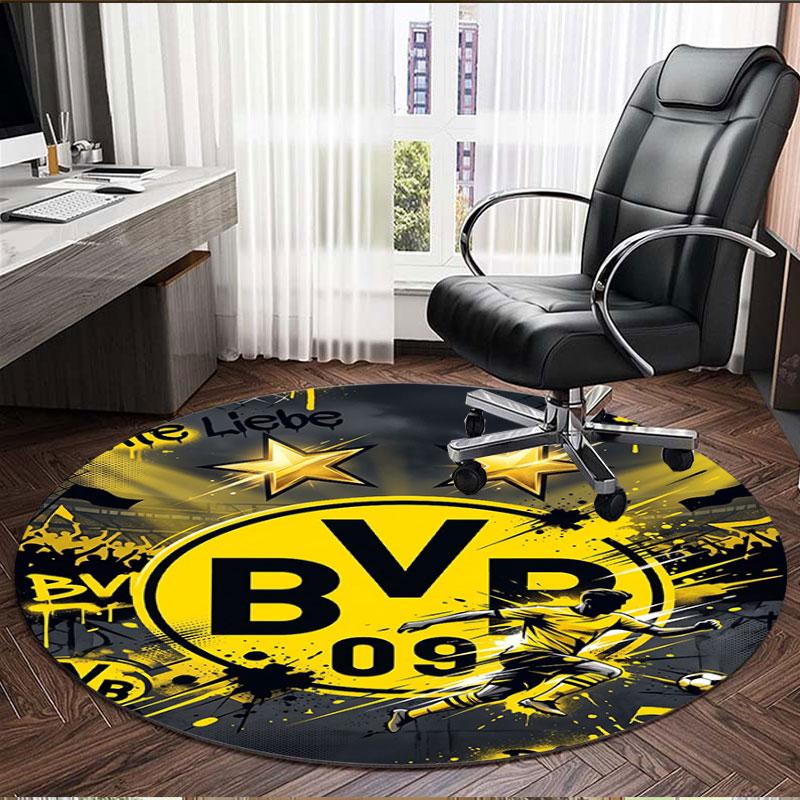 Borussia DortmundBVB Print Round Rug, Washable Floor Carpet, For Entryway Dorm Laundry Room Office Study, Home Decor Birthday Christmas Gift