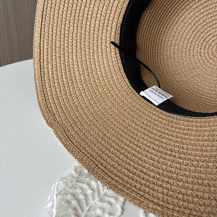 Lace Bow Straw Woven Fisherman's Hat Women Summer Travel Sun Protection Sun Hat Seaside Beach Hat Straw Hat