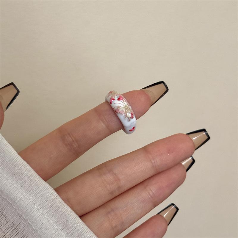 French-style Retro Colorful Butterfly Enamel Ring, a Unique and Stylish Open Ring for Women, Designed To Be Worn On the Index Finger, Exuding a