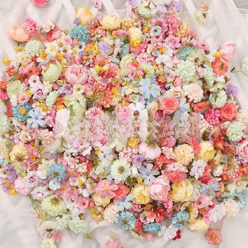 20/50Pcs Mix Artificial Flowers Silk Rose Fake Flowers Heads for Home Decor Wedding Decoration DIY Craft Garland Gifts Accessory