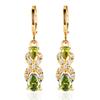 Creative Water Drop Pear-Shaped Diamond Earrings, Multi-Colored Gemstone Pendant In 18K Gold Plated