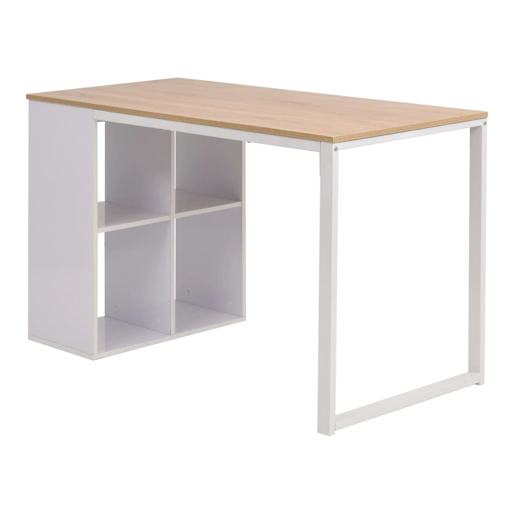 Desk 120*60*75 Cm Oak Brown and White