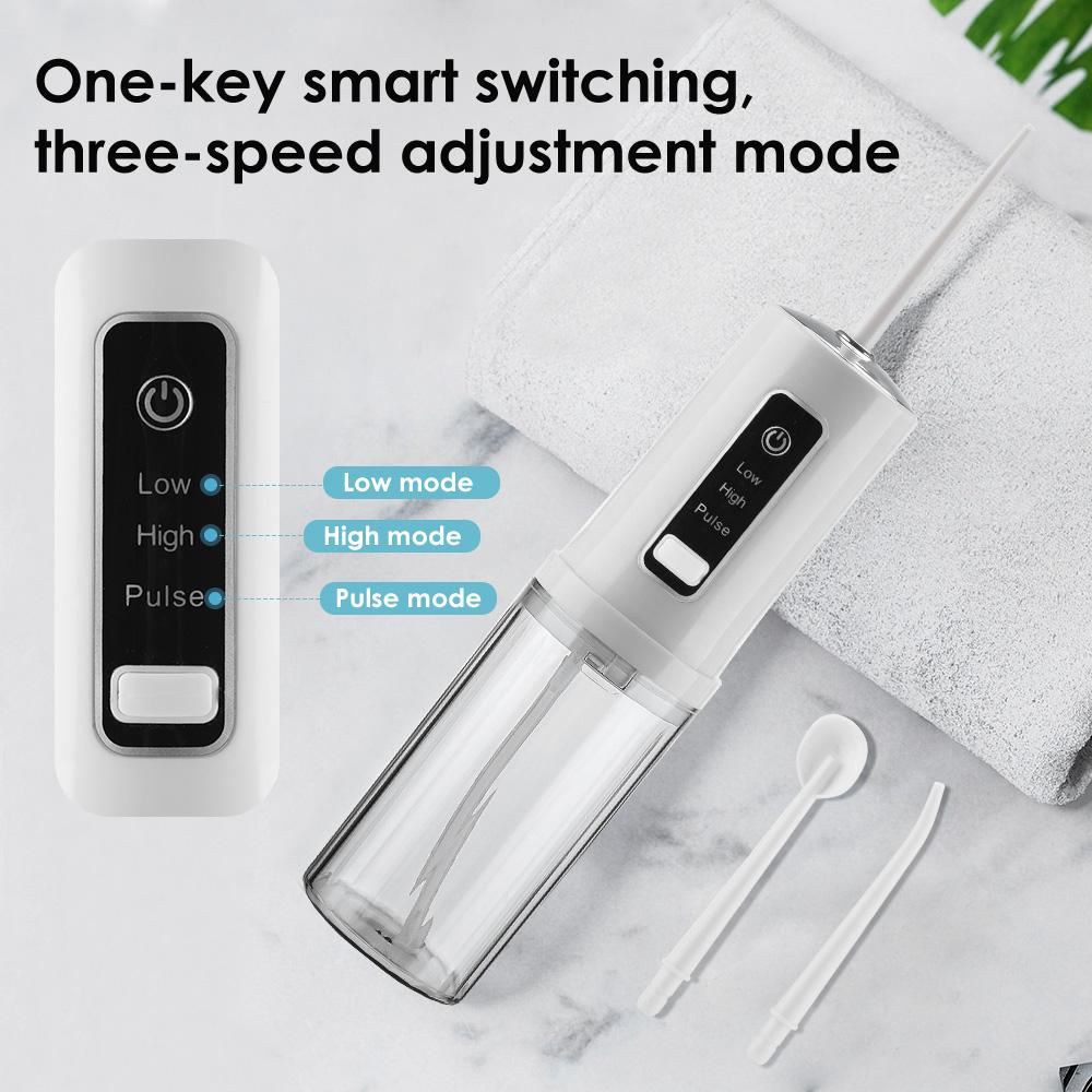 Oral Irrigator Electric Tooth Cleaner Portable Dental Water Flusher with 230ML Water Tank Mouth Washing Teeth Whitening