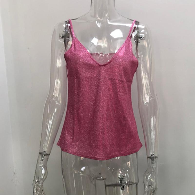 BITCED Women's Spring/Summer V-Neck Tops Stamped Camisole Casual Sexy Tank Top