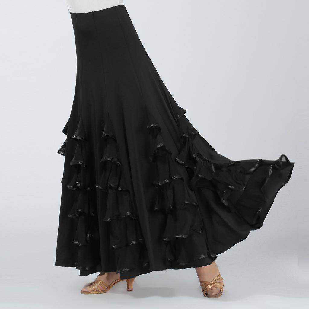 Ballroom Dance Dresses Practise Dancing Dress Modern Waltz Tango Skirt - Purple, As Described
