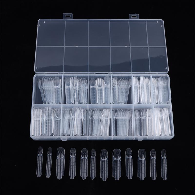 30/60/75/150 Stück Französische Dual-Formen 15 Größen Klar Wiederverwendbar Nagelverlängerung Builder Gel Französische Spitze Maniküre-Werkzeug DIY Kunst Salon