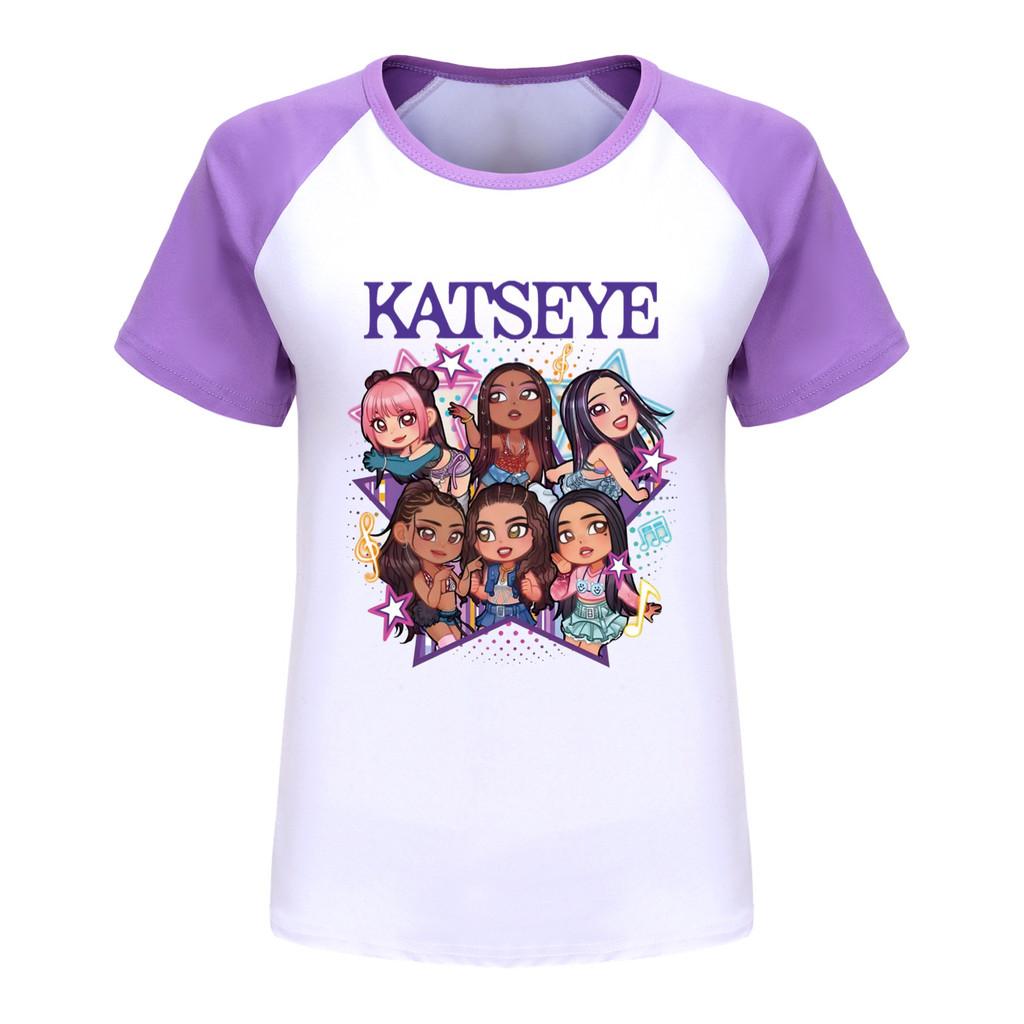5301 Kids Girls KATSEYE Print T-Shirt Short Sleeves Top