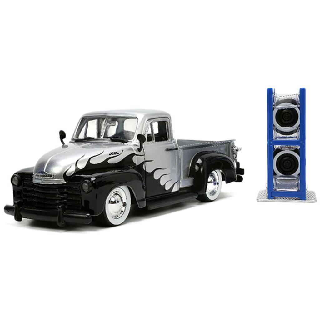 JADATOYS Scale JUST TRUCKS WHEELS 1953 Chevrolet Pickup Diecast Model Car 1/24 w/RACK & [Used]