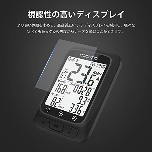 COOSPO BC107 Cycle Computer with GPS, Wireless Bicycle Speedometer, Bluetooth 5.0 & ANT+ Compatible, and Speed/Cadence Sensors for Bicycles and Road B