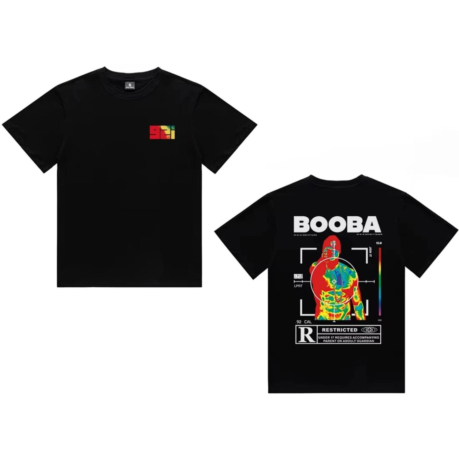 

Vintage Men T-shirt Hip-hop T Shirt Fashion BOOBA Printed Short Sleeve Tops Harajuku Streetwear Tee Women Clothing S чёрный