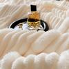 Milk Rabbit Fluffy Blanket - Mother & Child Striped Fleece, All-Season Cozy Small Throw