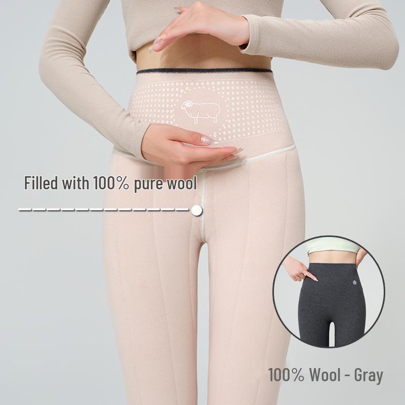 Extra Thick Wool Cotton Women's Base Layer Pants with Fleece-Lining - Slimming, No-Sag, Small Leg Design - Bestseller 2025 Arrival