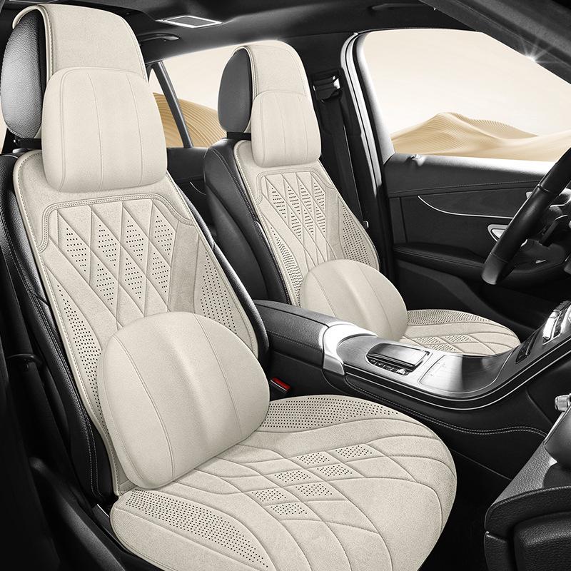 Universal Suede Car Seat Cushion for All Seasons - Fits SUVs, Sedans, and Pickup Trucks