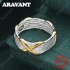 CopperTwo-Tone Letter Ring (5-10 Sizes) - Women'S Commuter Accessory, Christmas Gift Jewelry