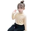 Unisex Kids' Slim-Fit Half-High Collar Fleece Long-Sleeve T-Shirt for Autumn/Winter (2025)