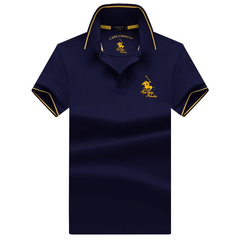 TrendHub Polo Shirt Men New High Quality Cotton Mens Short Sleeve Solid Color Embroidery Casual Polo Shirt