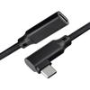 VitalBloom Usb C Extension Cable L-shape C Cable PD Compatible 100W/5A Fast Charging + Data Transfer + Audio Video Output Type Prevention of