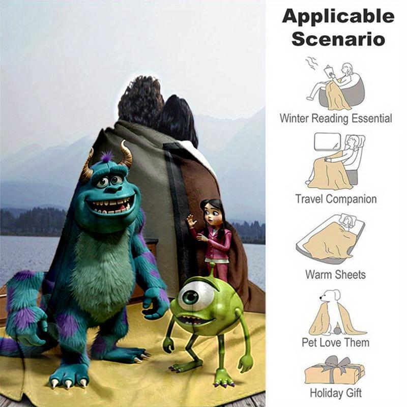 1pc, Soft and Cozy Monster Inc. Plush Blanket, Perfect for All Seasons, Soft Flannel Throw Blanket, Versatile & Cozy for Bedroom, Living Room, Travel,