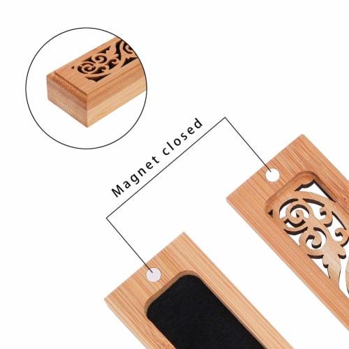 Horizontal Incense Burner, Incense Stick Burner, Incense Dishes, Made of Camphor Bamboo with Non-flammable Cotton and Lid, Wooden Incense Burner, Open