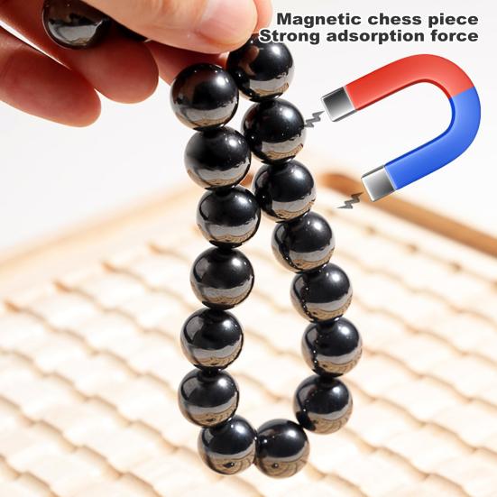 1 Set Magnetic Chess Board Game with 20/30/40 Magnet Stones Parent-child Interactive Focus Logic Thinking Training 2 Player Educational Magnet Chess