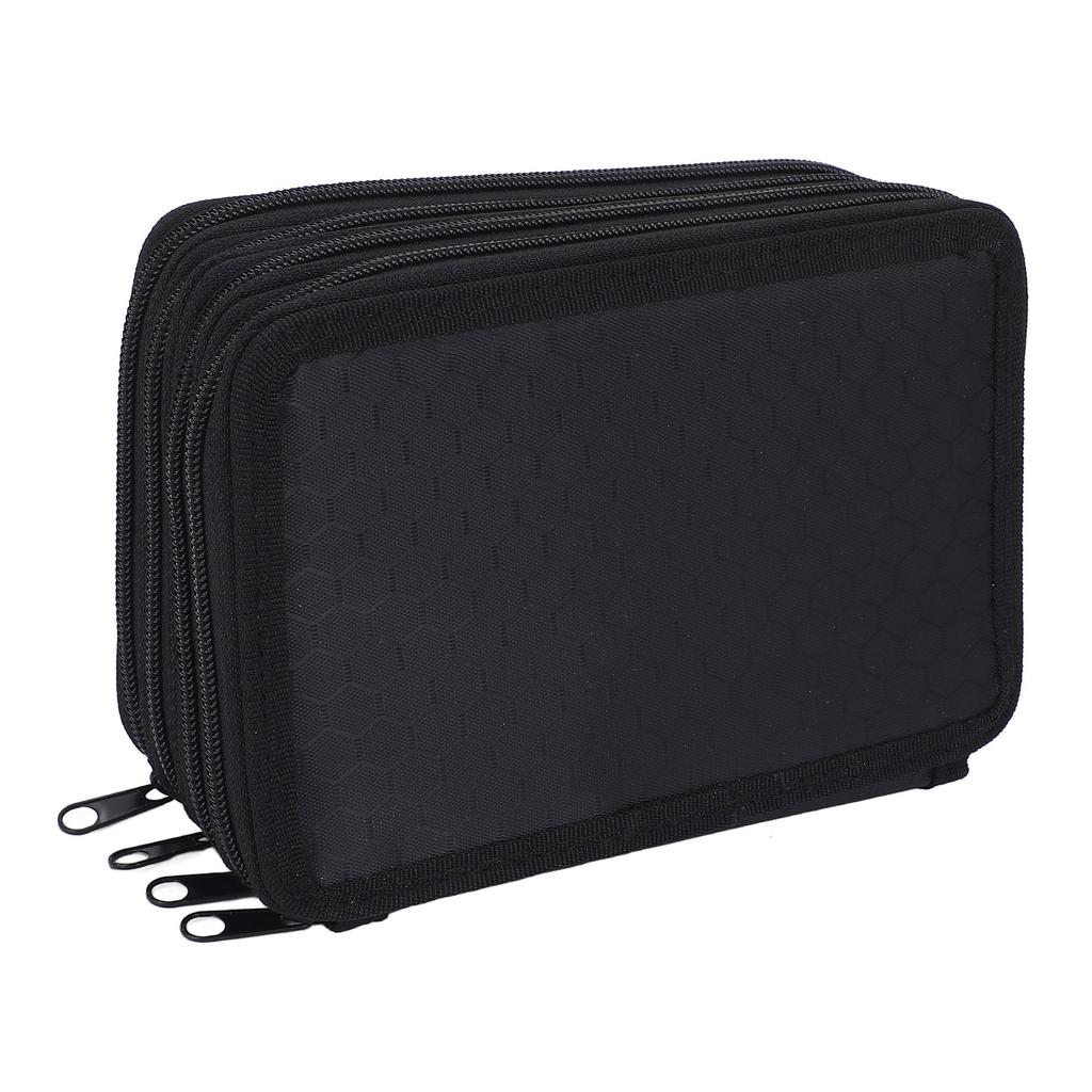 Oxford Pencil Case Wearable Cloth Pure Color Pouch 72 Slots Organizer 4 Compartments Portable Watercolor Brushes Wrap Bag