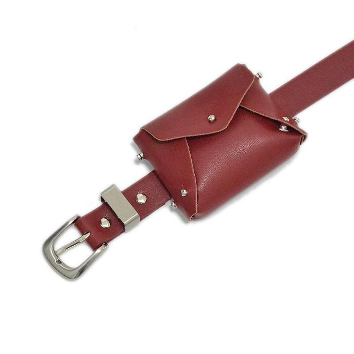 Женская Мода Дикий Панк Заклепки Сумка Пояс Личность Маленькие Карманы Ключница Мини Сладкая Сумка красный