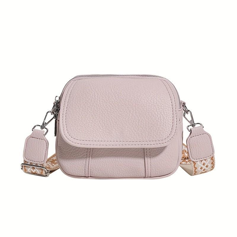 Chic Women’S Crossbody Bag - Solid Color Durable PU Magnetic Closure Comfort Strap Small & Stylish Purse With Zipper