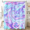 Luxurious Abstract Bathroom Shower Curtain Blended Purple Blue Waterfall Design Waterproof Fabric Perfect Decor For Your Bath