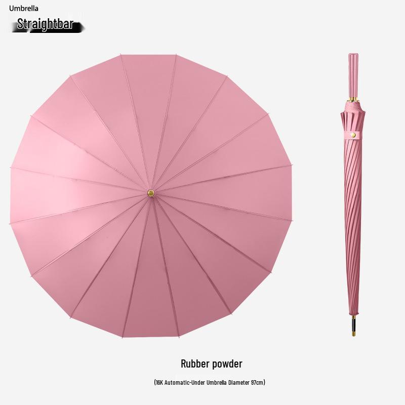 Windproof Double Canopy Umbrella with 24 Ribs and Long Handle