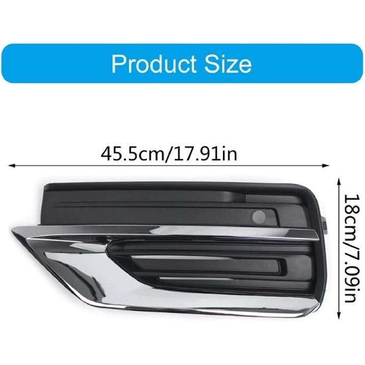 1pc Left/Right Car Front Lower Bumper Grilles Trim Chrome Cover 31663539 31663514 Compatible For Volvo XC90 2020 2021 2022 2023 2024 Parts(Left 1pc)