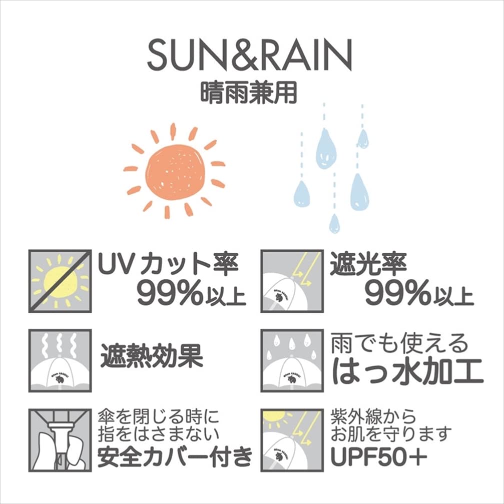 ogawa Kukkahippo Parasol Folding Umbrella Navy Blue For Both Sunny and Rainy Days UV Protection Rate and Shading Rate of Over Heat Shielding Effect