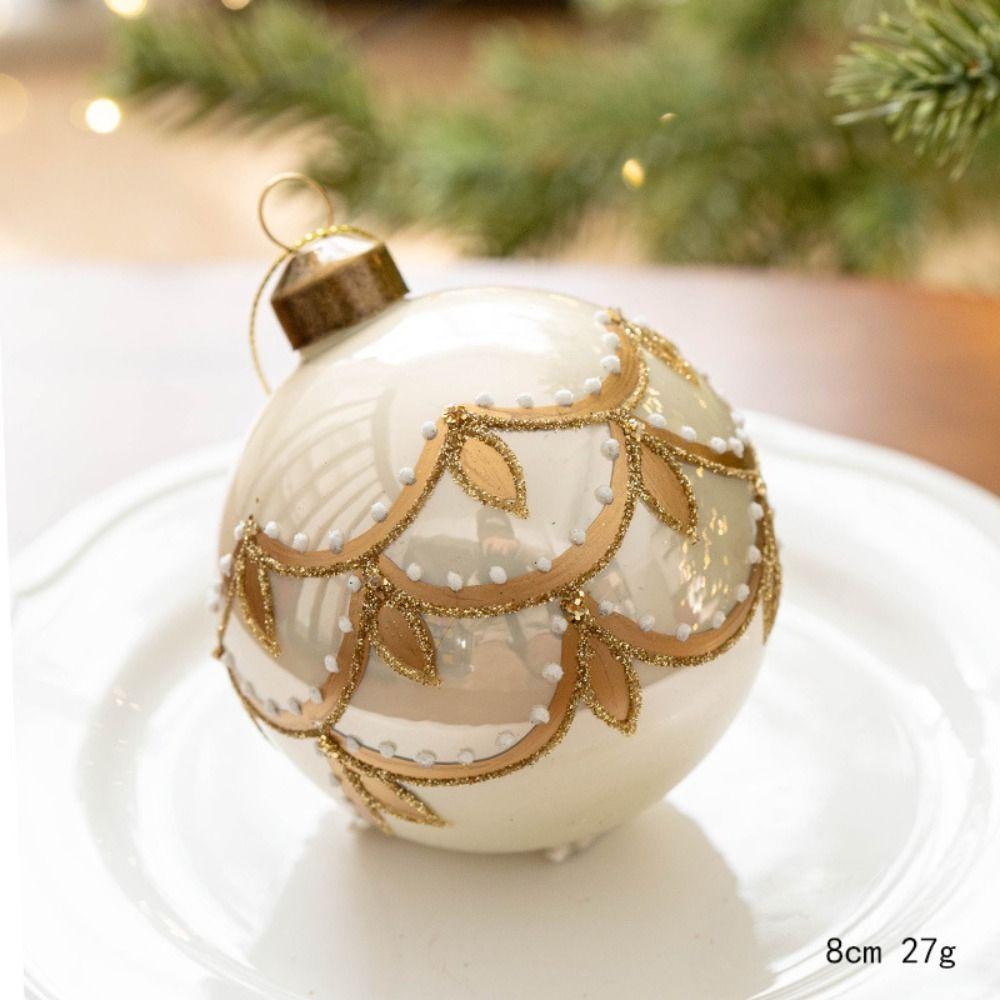 Glass Christmas Tree Balls 8cm Xmas Baubles Fashion Xmas Ornament Ball Party