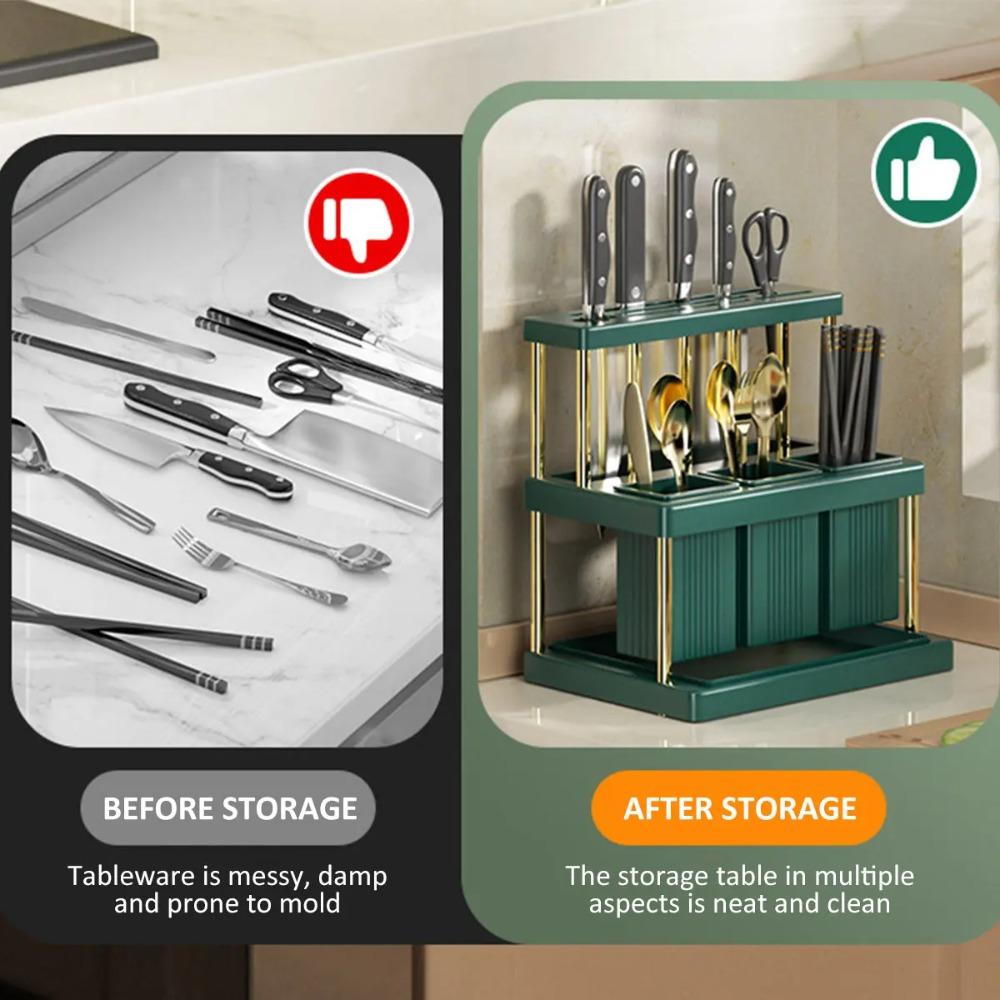 Space Saving Kitchen Cutlery Holder Chopstick Storage Rack  Countertop