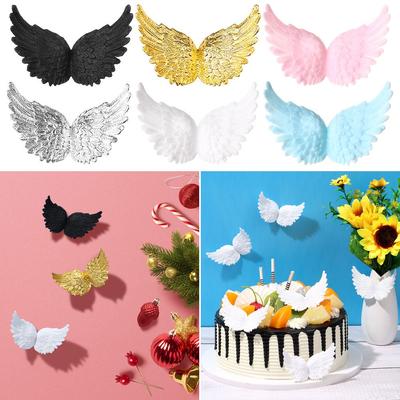 Backpack DIY Craft Xmas Party Decoration Cake Decor Christmas Tree Ornaments Plastic Angel Wings