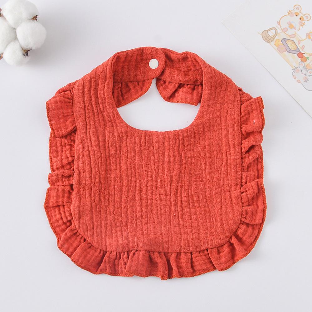 Ruffle Baby Drool Bibs: Pure Cotton Printed Lace Bibs