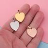Heart-Shaped Stainless Steel Love Pendant with Engraving Tag - DIY Jewelry Accessory (20x20mm)