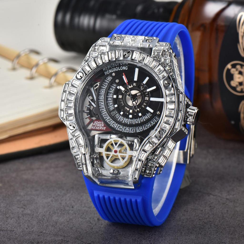 Men's Quartz Watch with Three-Needle Design, Sports Style, Irregular Full Diamond Shape, Similar to Jason Statham's Watch in Warcraft.