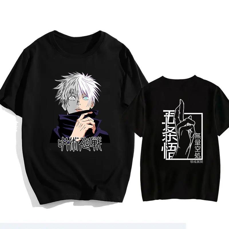 

Jujutsu Kaisen Satoru Gojo Unisex Pure Cotton T-shirt Summer Anime Print Casual Men s and Women s Short Sleeved Top S