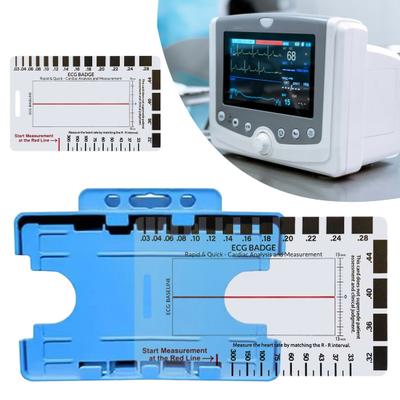 Transparent 7-Step Ruler Measuring Tool Waterproof Compact Design ECG-Interpretation Pocket Reference Guide Assessment Tool