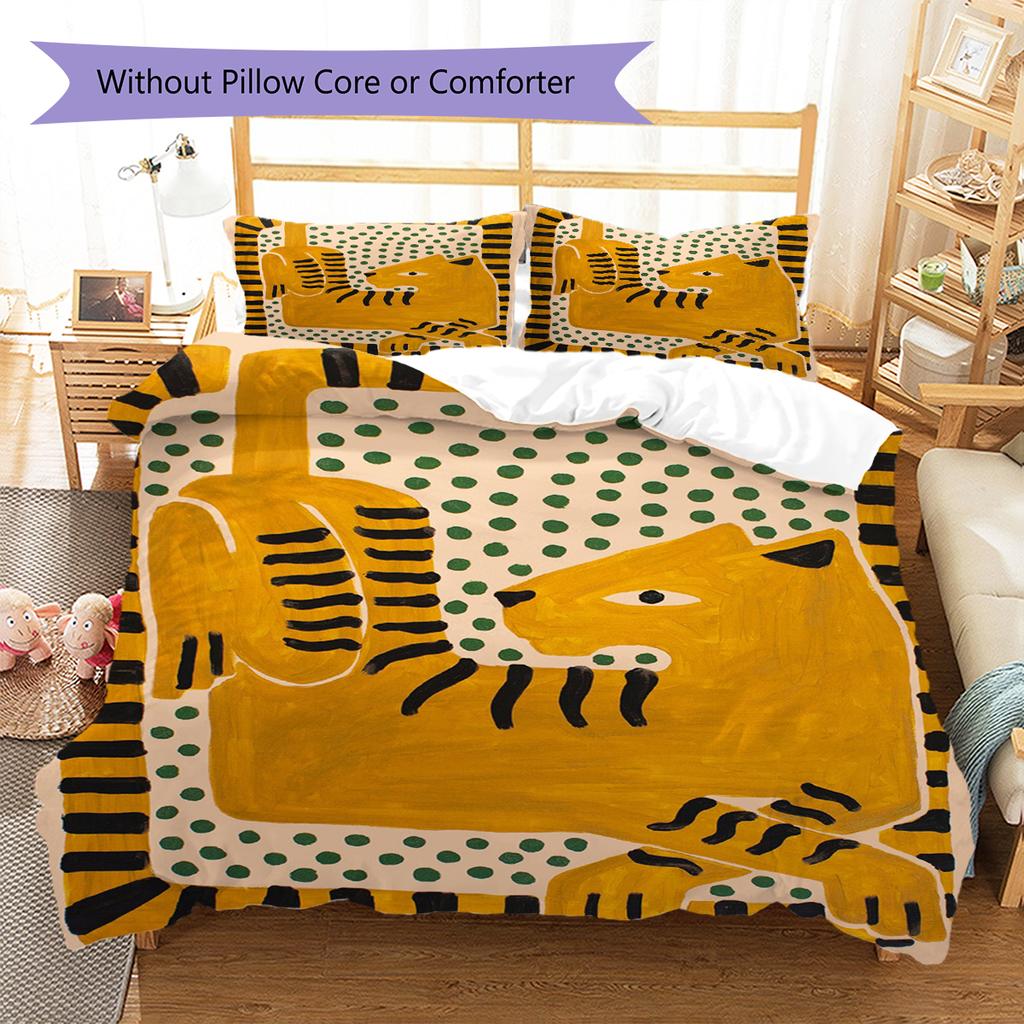 Abstract art Pattern Bedding Quilt Set Quilt Cover Pillowcase Home Decoration Gift (1 * duvet cover + 2 * pillowcase, without core)