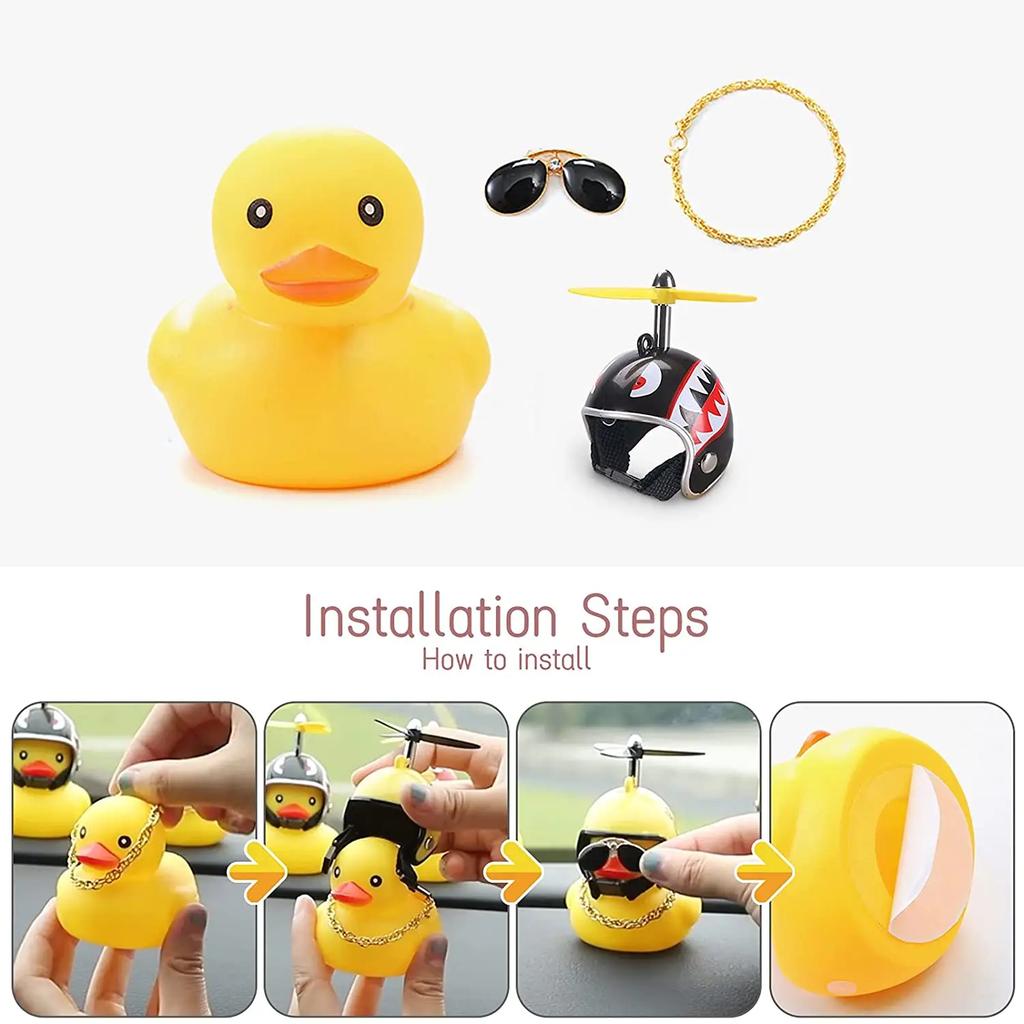 Motor Accessories Little Yellow Duck With Helmet For Bike Lights Auto Car Accessories Duck In The Car Car Interior Decoration Ca