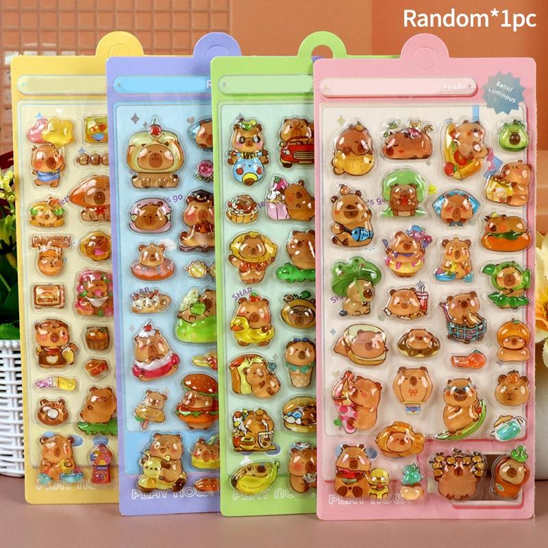 Nekoni 3D Cute Stickers Cartoon Animal Puff Sticker Diy Stickers For Scrapbooks Planner Journals Laptops Phone Case Decoration
