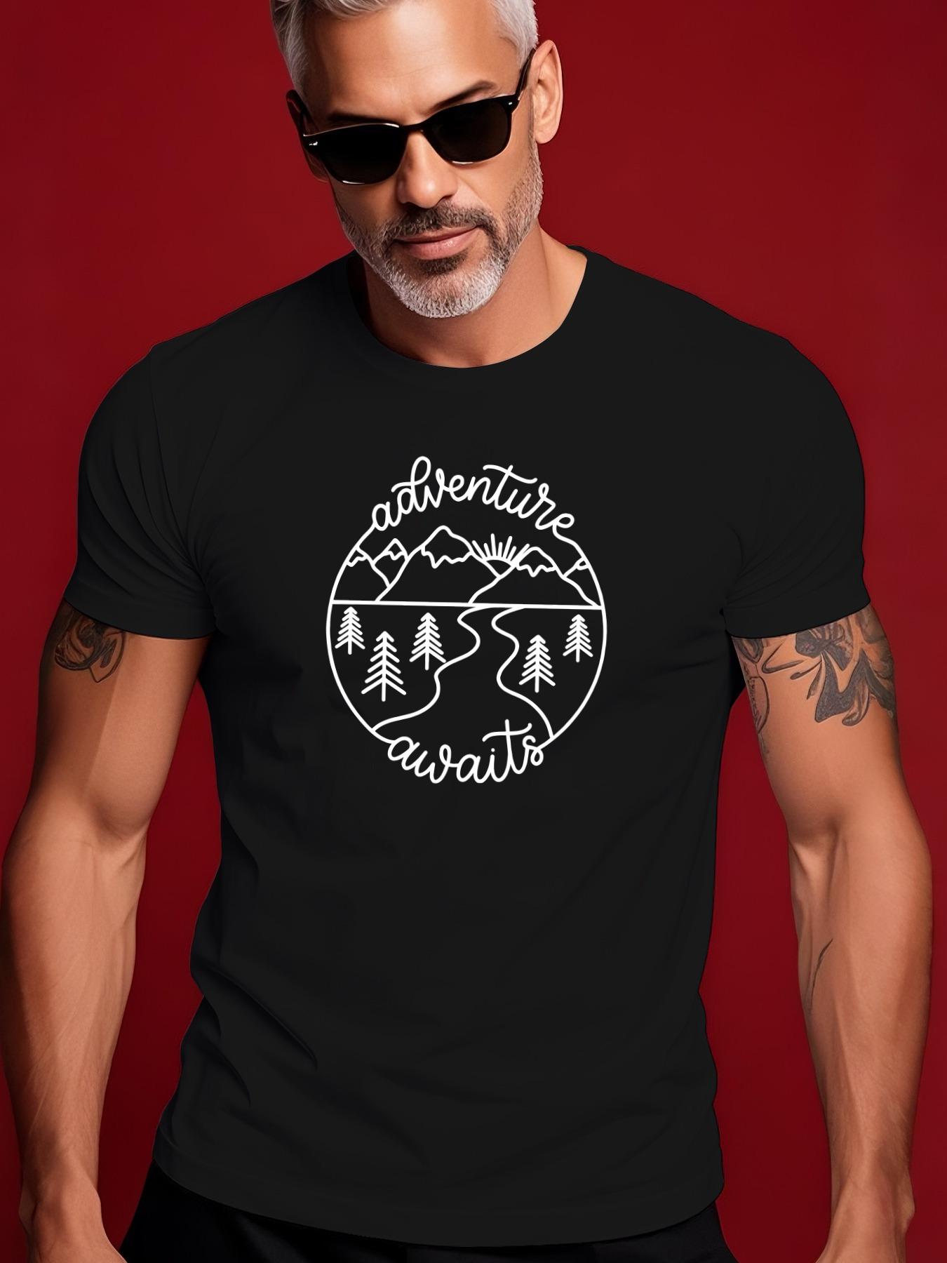 Summer Tshirt with Stylish Landscape Icon Design - Light ... S