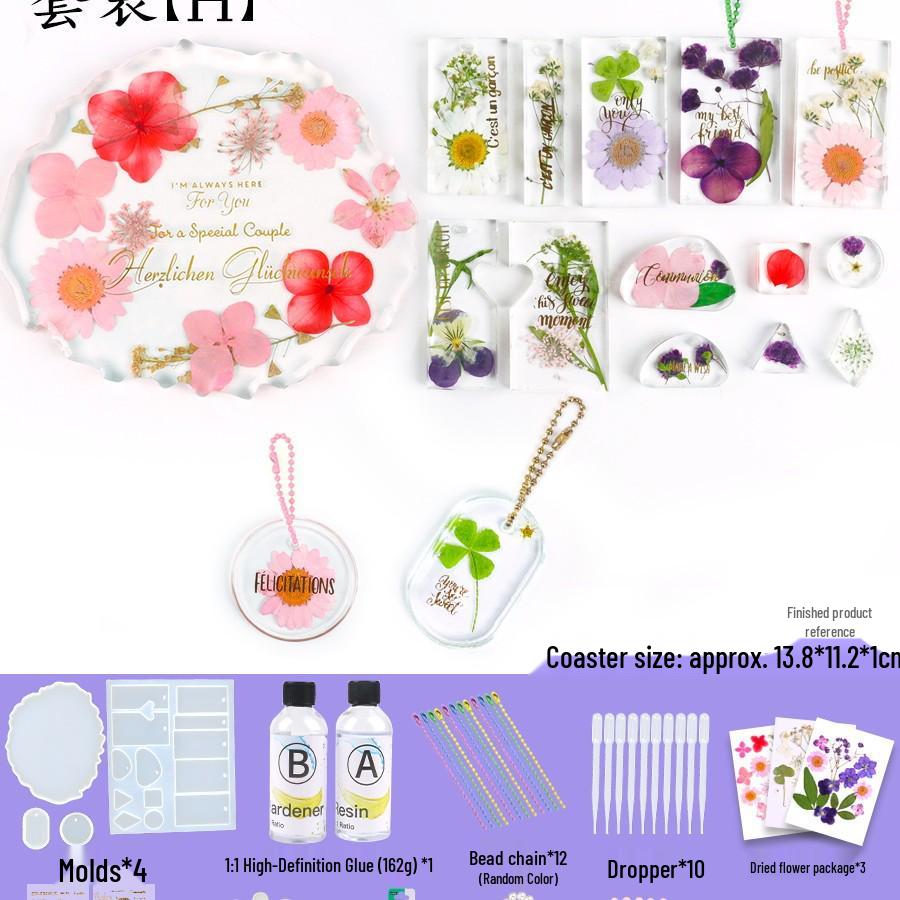 Dried Flower Silicone Keychain Mold for Handmade Pendant Crafting