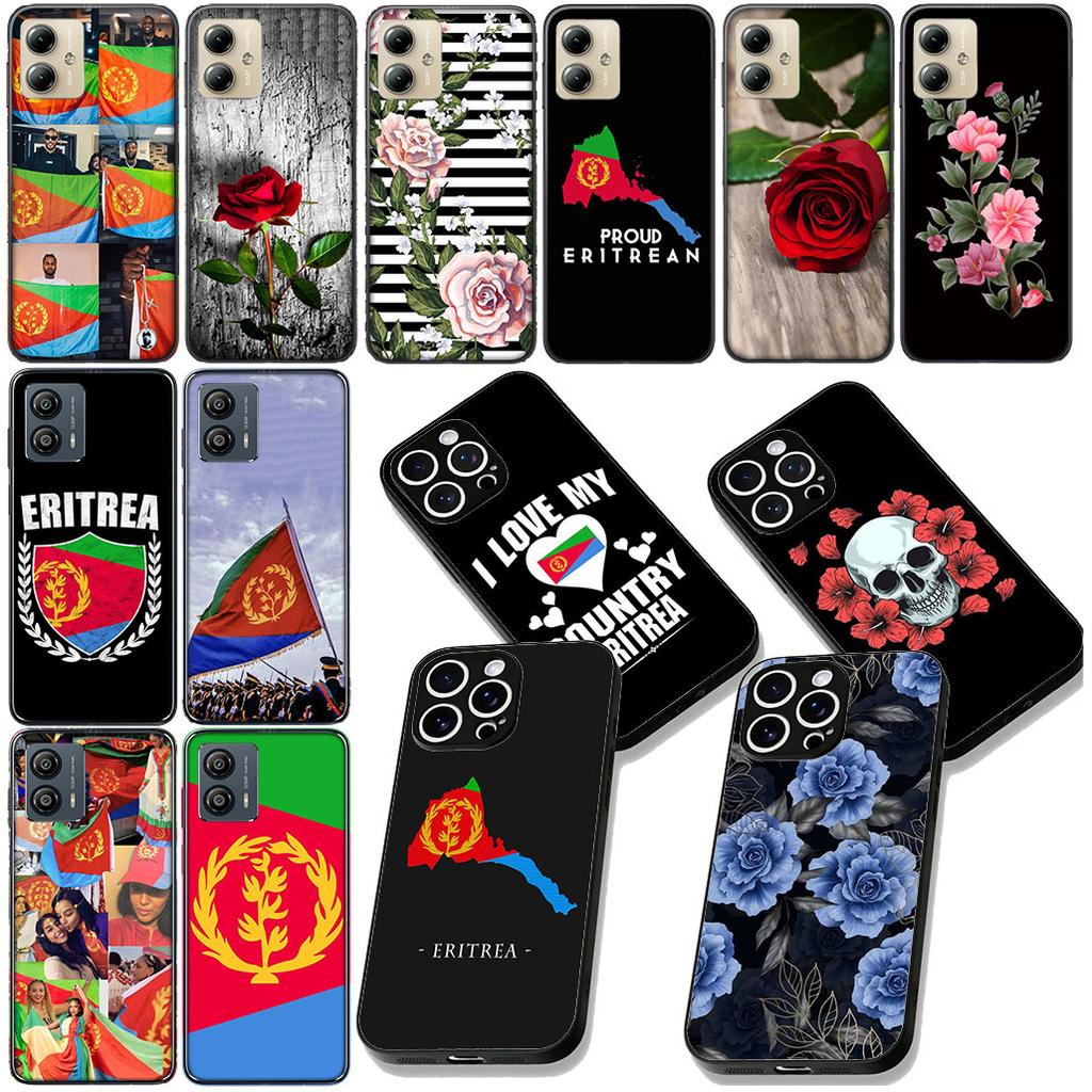Eritrean Eritrea Flag Rose Flower Phone Case for Motorola Moto Edge 50 30 Fusion 40 NEO Ultra Pro G22 G23 G20 G35 G84 G13 G53