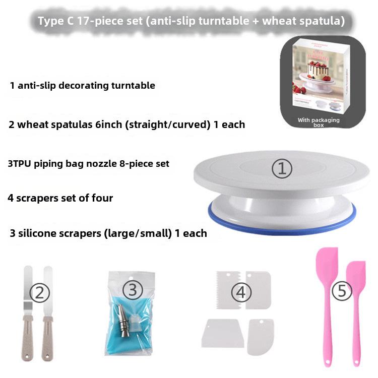 Wheat Straw Cake Turntable Decorating Set - Rotating Baking Tool for DIY Projects