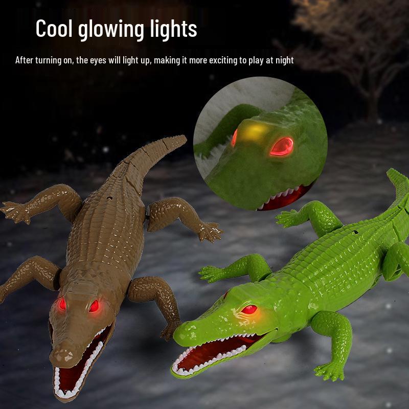 Luminous Infrared Remote-Control Electric Crawling Crocodile: Educational Kids' Toy and Simulation Animal