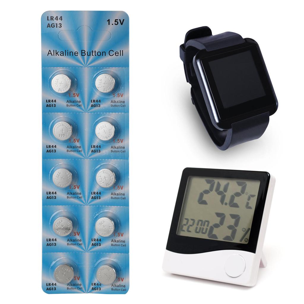 10PCS LR44 AG13 1.5V Button Coin Cell Batteries A76 357 357A LR1154 SR1154 SR44 For Toys Watches Games