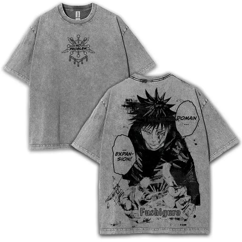 

Jujutsu Kaisen Gojo Satoru Graphic Tshirt Men Women Loose Clothing Short Sleeve Cotton T-shirts Washed Tee Harajuku Male T Shirt XXL
